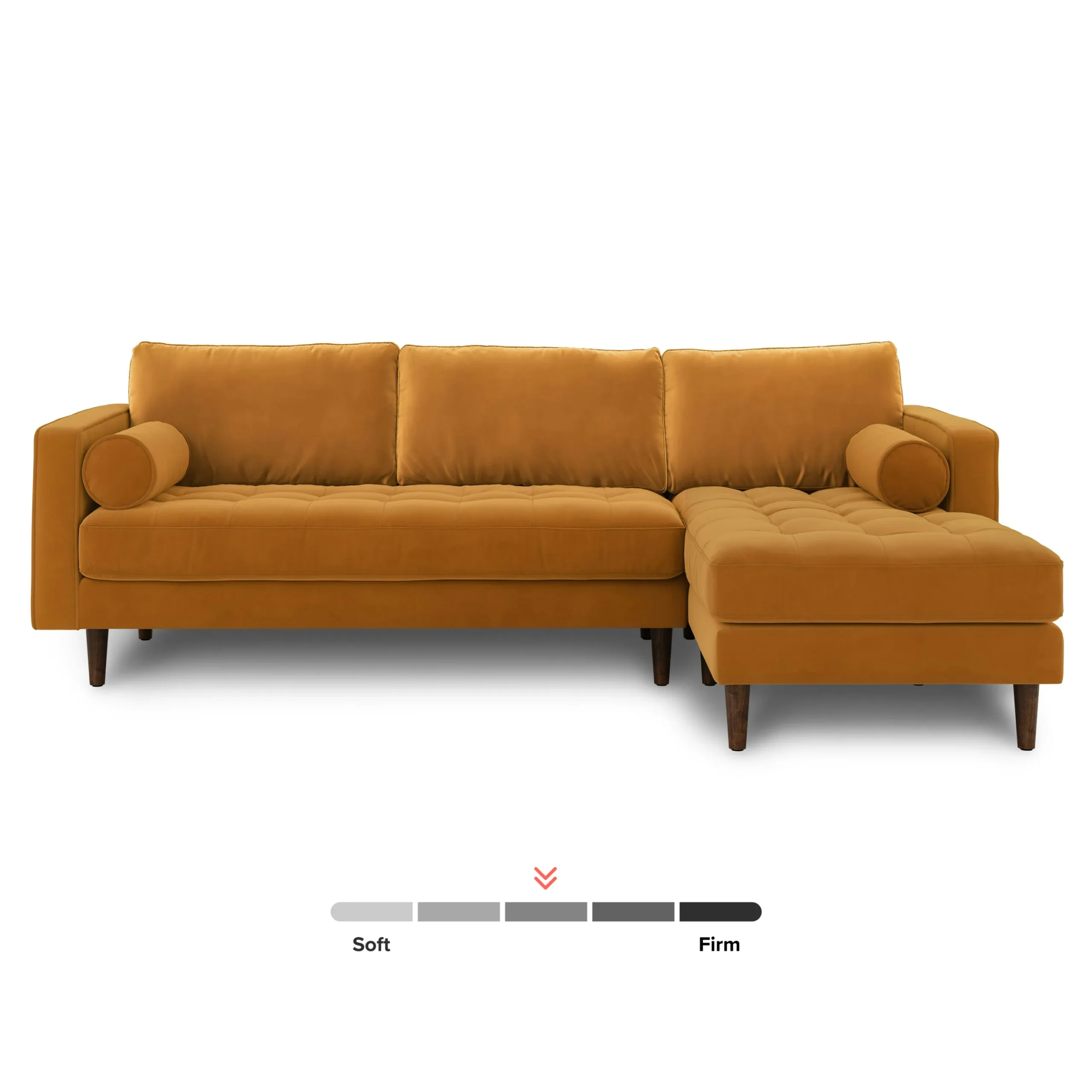 Sven 100_ Tufted Velvet Right Sectional - Plush Pacific Ginger - Image 3