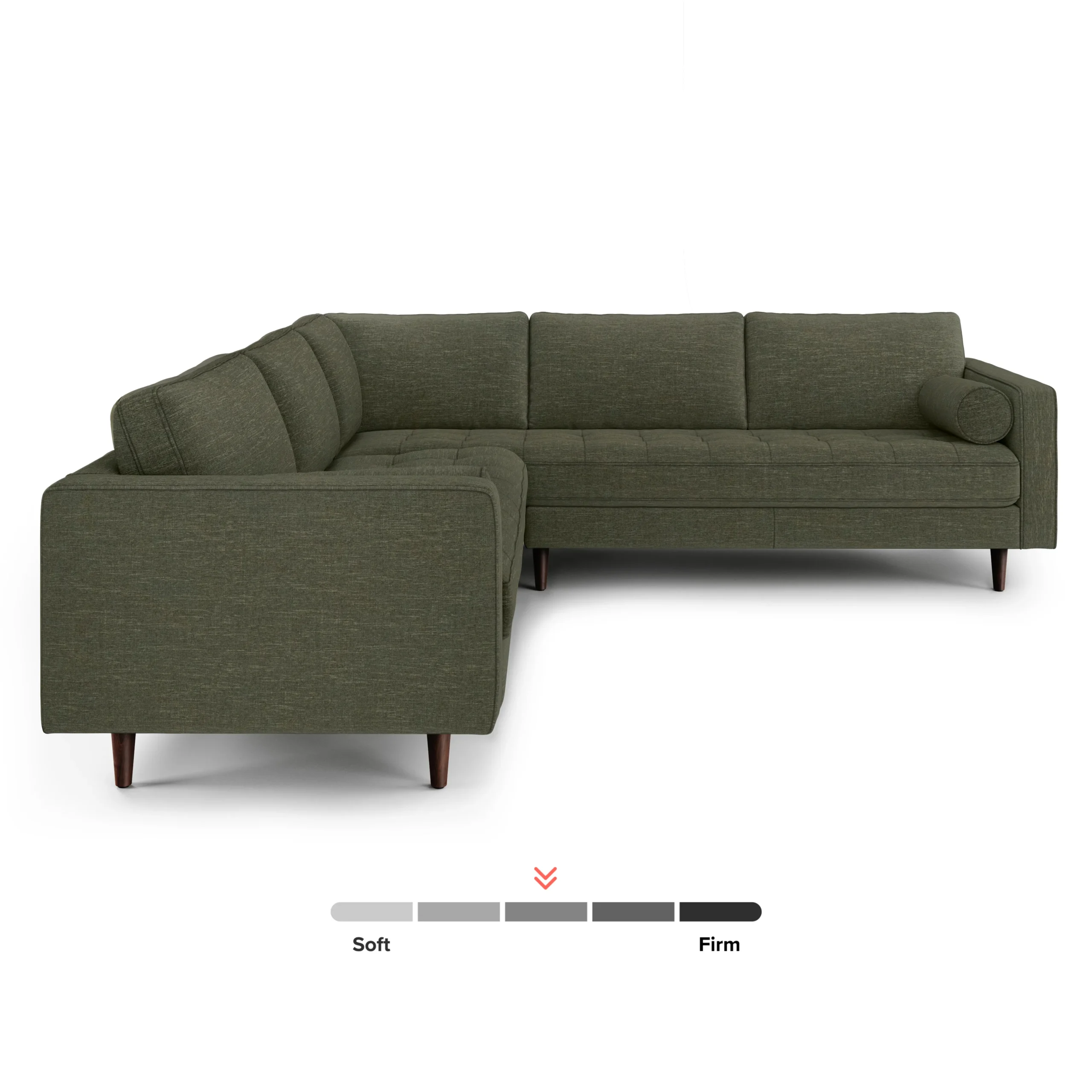 Sven 107_ Tufted Corner Sectional - Fir Green - Image 3