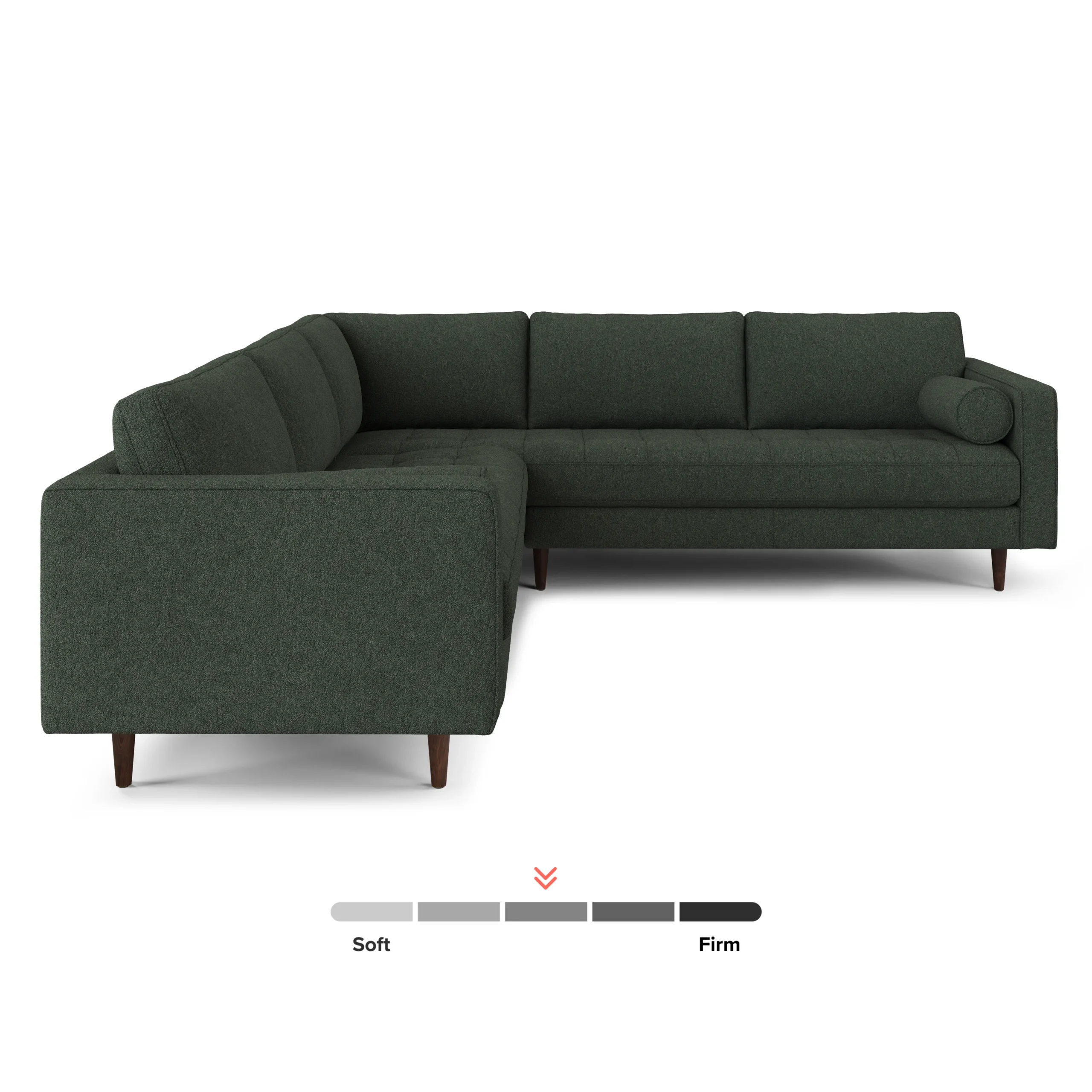 Sven 107_ Tufted Corner Sectional - Green Wool Bouclé - Image 3
