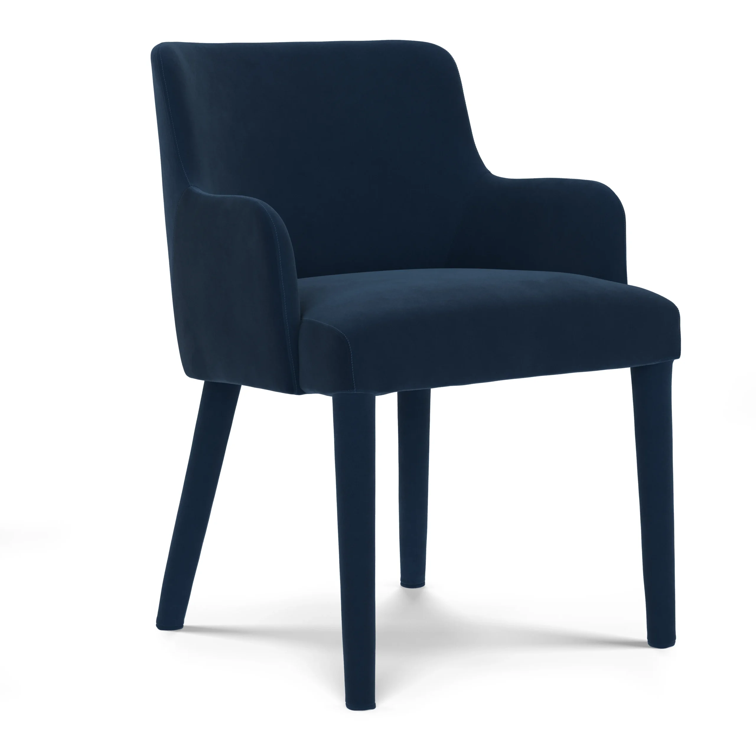 Harris Velvet Dining Armchair - Hale Navy - Image 3