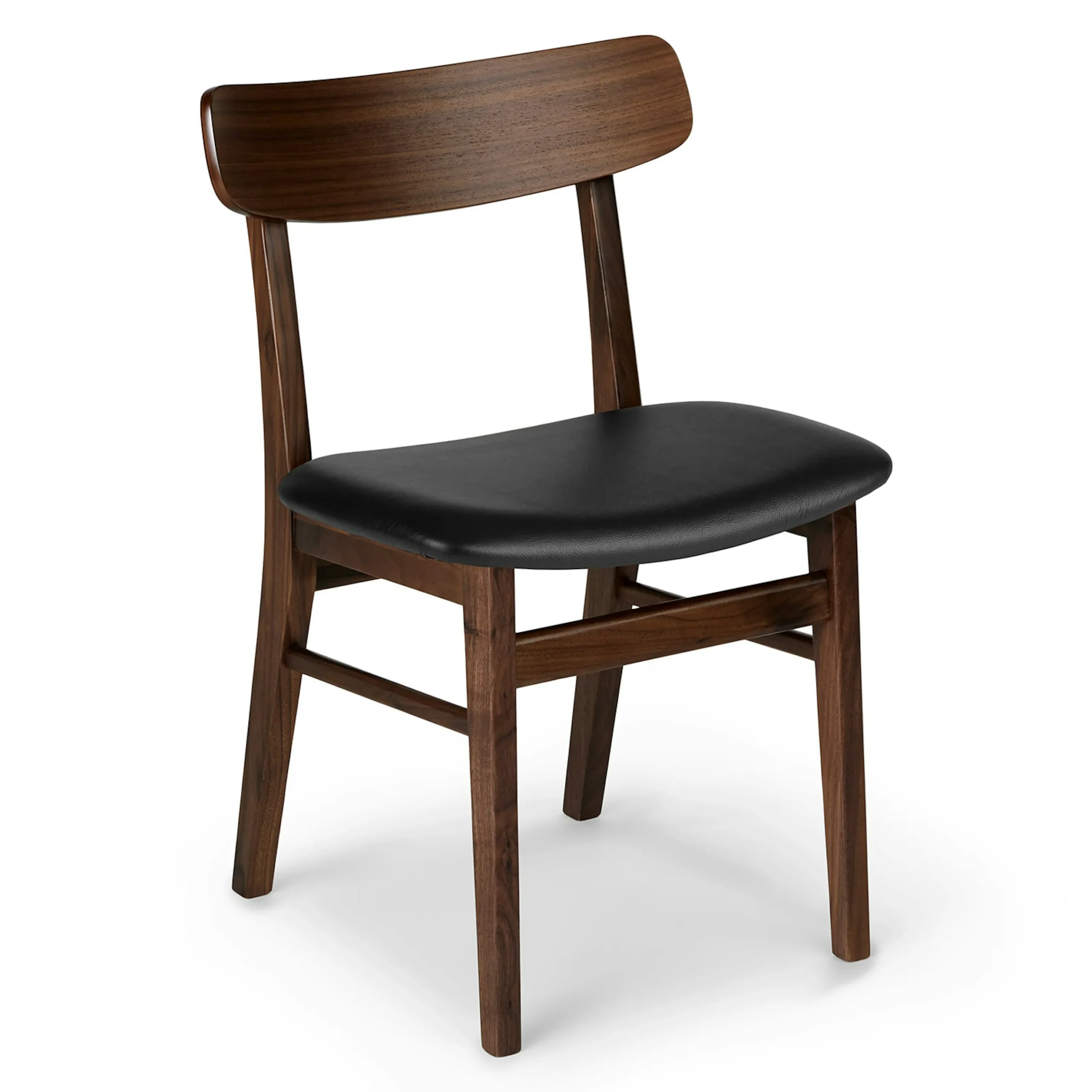 Ecole Leather Dining Chair - Walnut and Black - Image 3