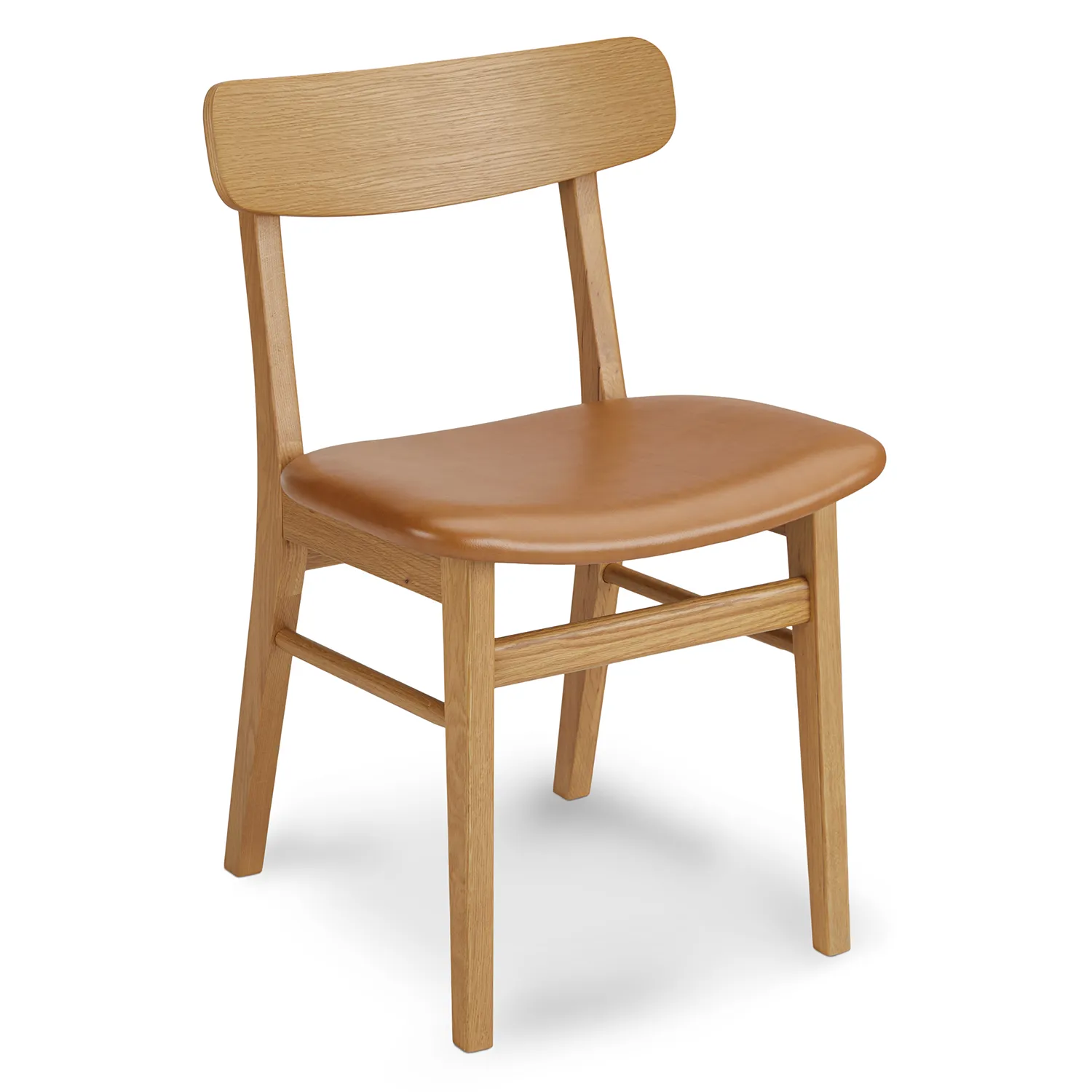 Ecole Leather Dining Chair - Oak and Toscana Tan - Image 3