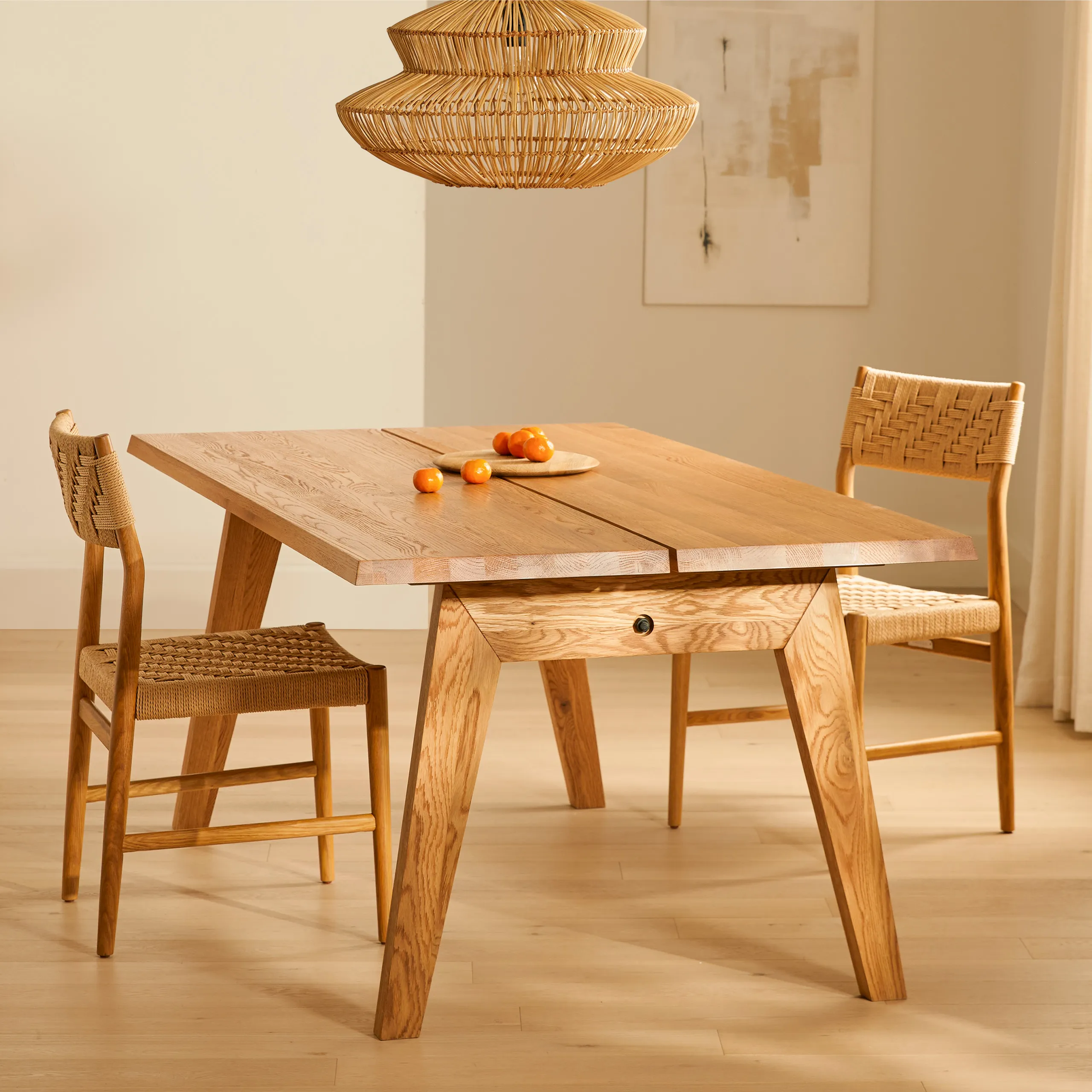Madera 71_ Solid Wood Dining Table - Oak - Image 3