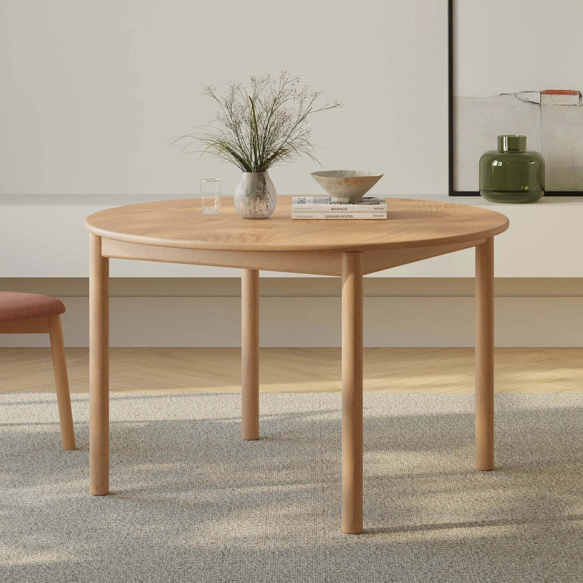Heidi 48_ - 67.75_ Extendable Round Dining Table - White Oak - Image 3