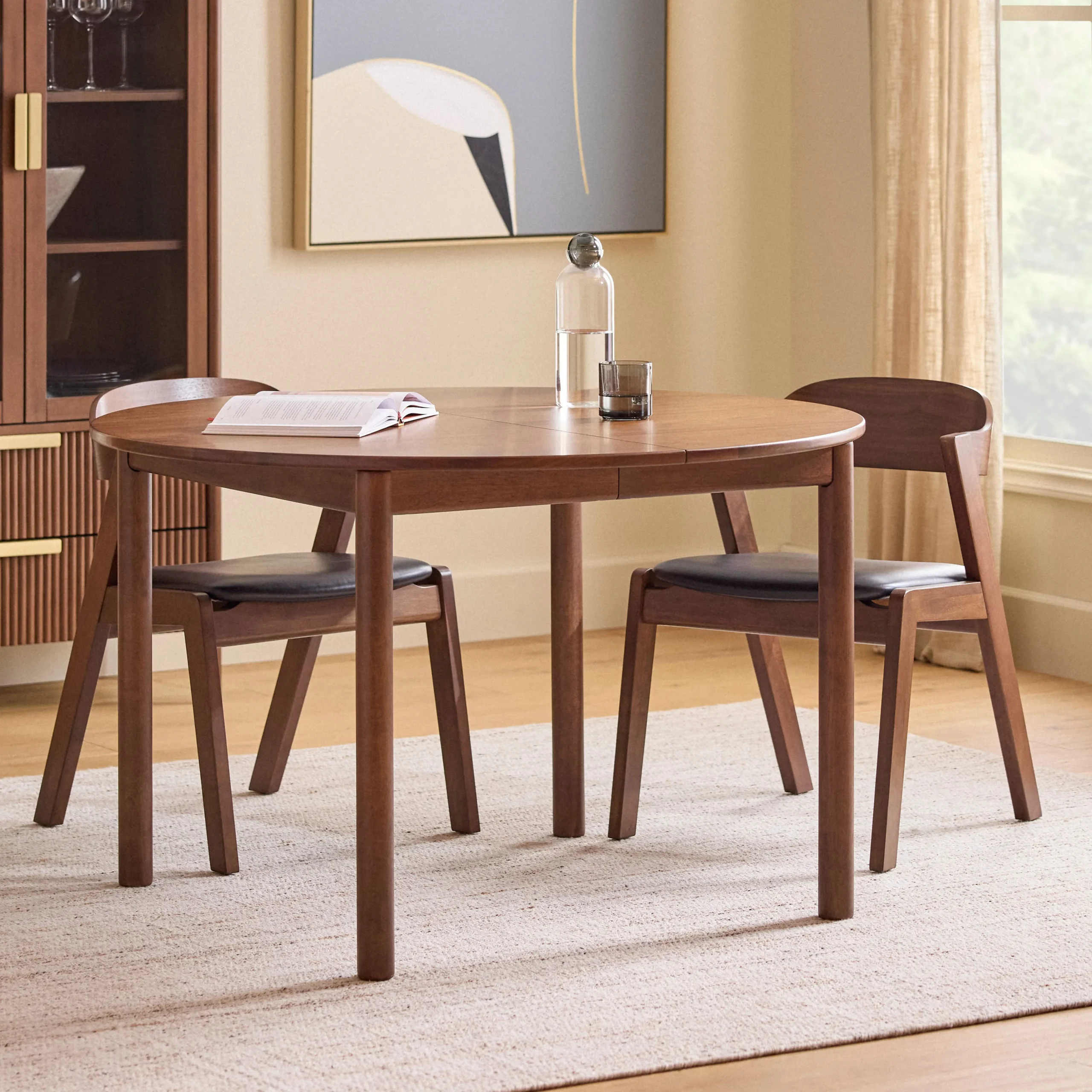 Heidi 48_ - 67.75_ Extendable Round Dining Table - Walnut - Image 4