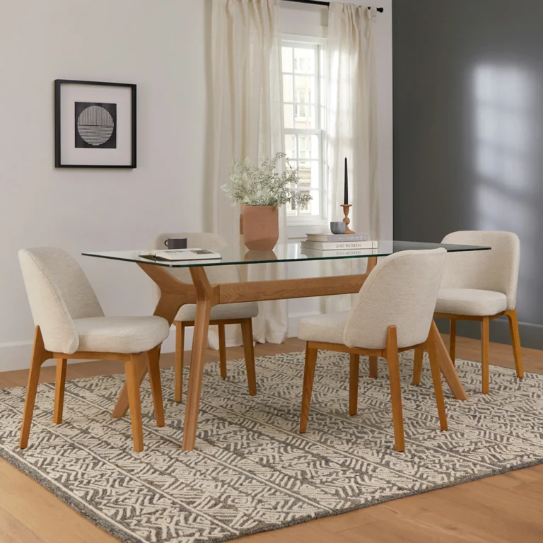 Emmer 71_ Glass Dining Table - Oak