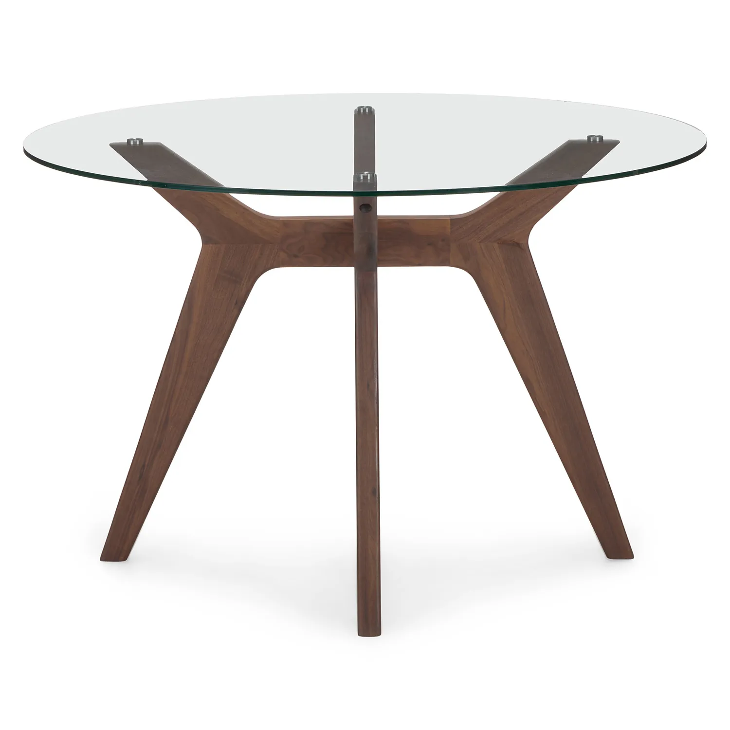 Emmer 47.25_ Glass Dining Table - Walnut - Image 3