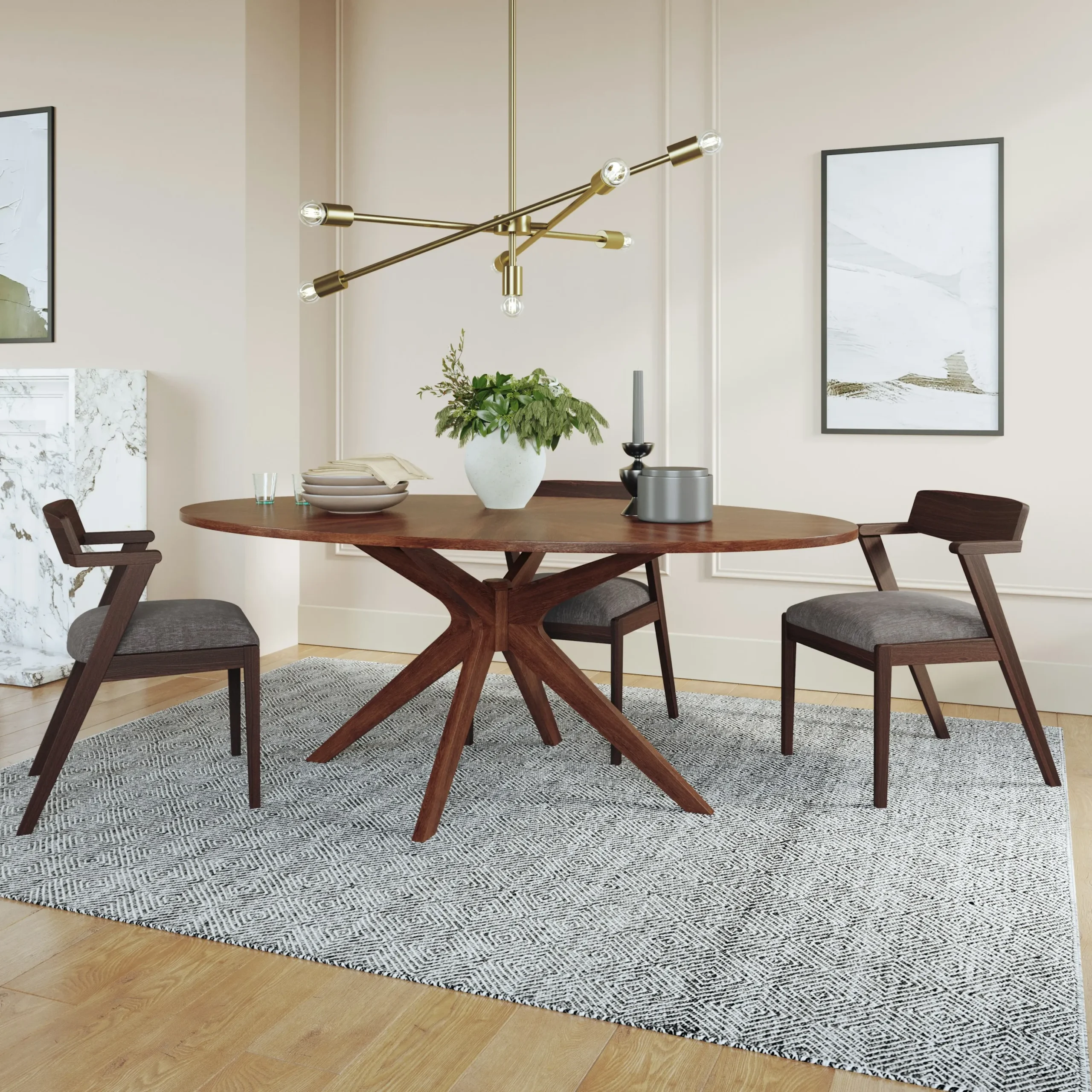 Conan 75_ Oval Dining Table - Walnut