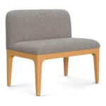 Armless Banquette - Natural Oak and Hestia Gray