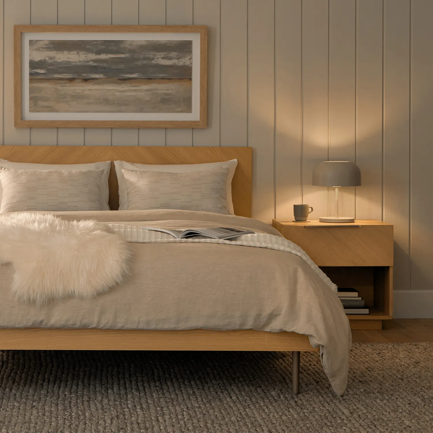 Nera 1-Drawer Nightstand - Oak - Image 3