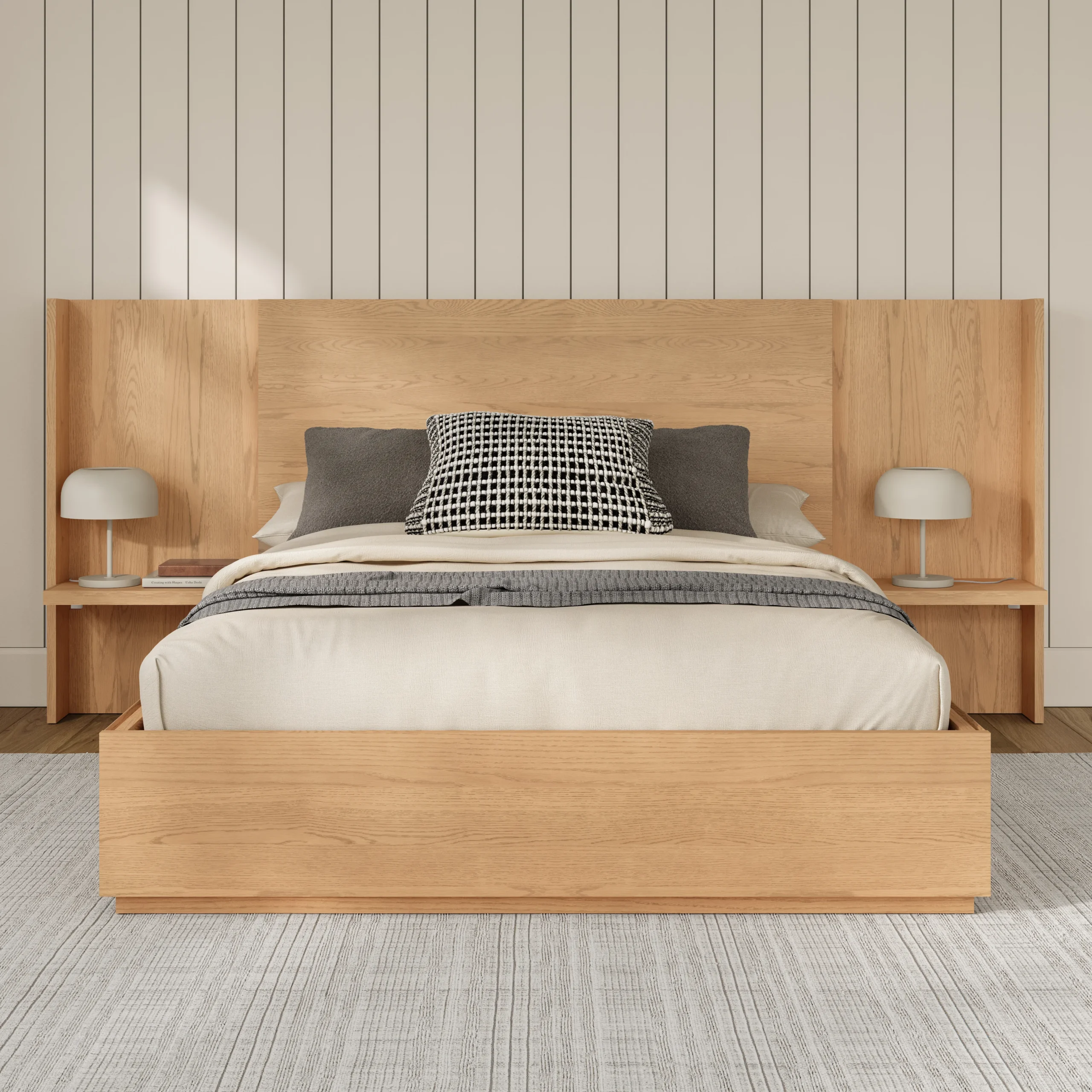 Leif Nightstand Extension Set - White Oak