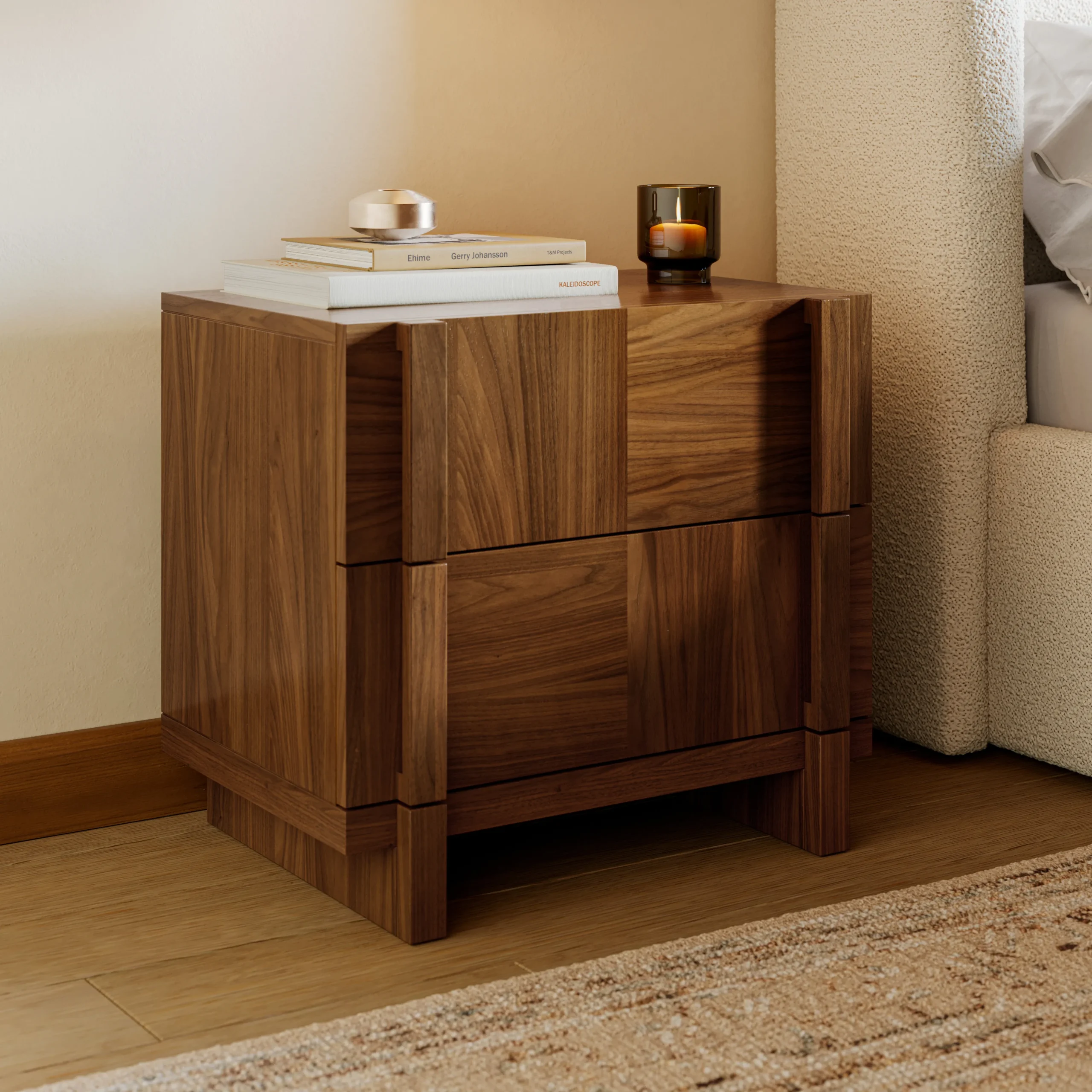 Ayra 2-Drawer Nightstand - Walnut - Image 3