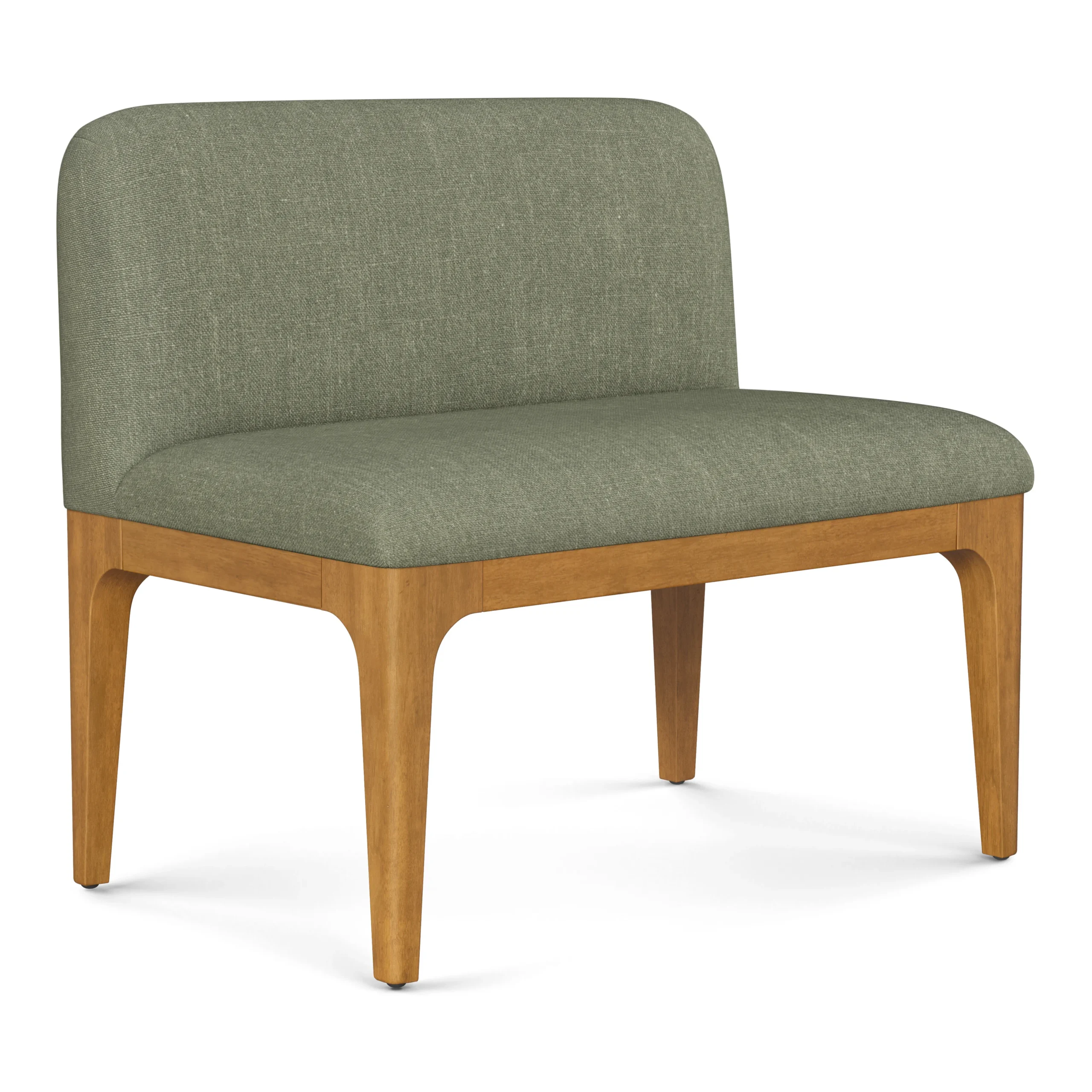 Armless Banquette - Smoked Oak and Welsh Green - Image 3