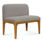 Armless Banquette - Smoked Oak and Hestia Gray