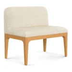 Rosin 34_ Armless Banquette - Natural Oak and Sand Ivory