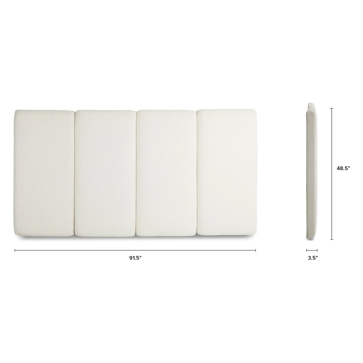 Noel King Headboard - Lunaria White Bouclé - Image 3