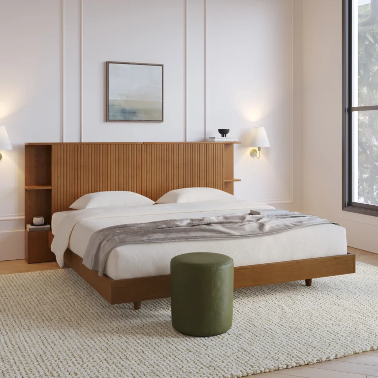 Kouva King Storage Headboard - Smoked Oak
