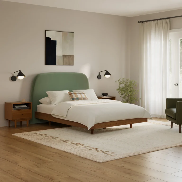 Kaleo Queen Velvet Headboard - Plush Pacific Sage