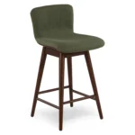 Sede Swivel Counter Stool - Walnut and Olio Green