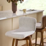 Sede Swivel Counter Stool - Walnut and Mist Gray