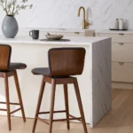 Sede Swivel Counter Stool - Walnut and Miller Gray