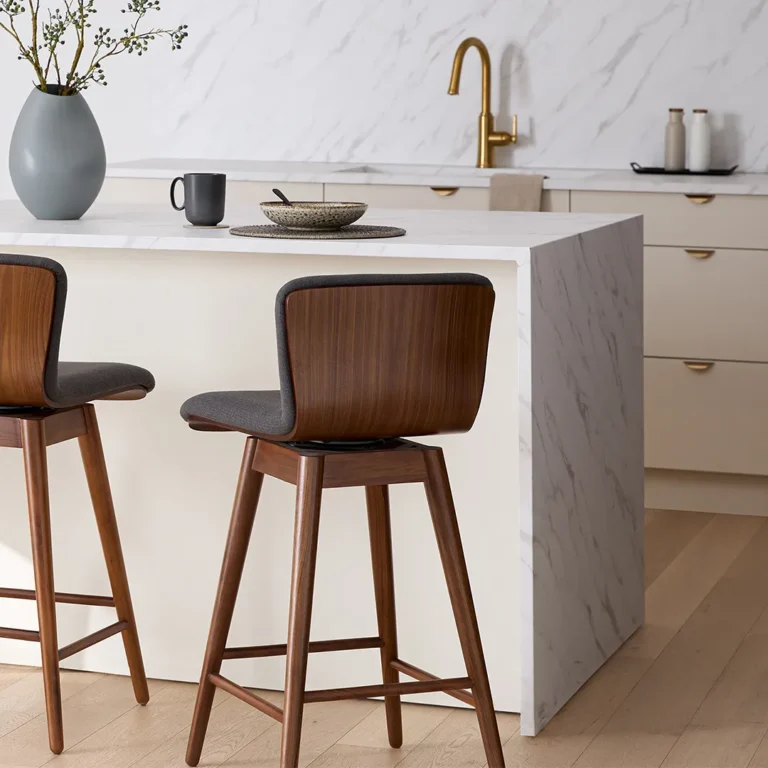 Sede Swivel Counter Stool - Walnut and Miller Gray