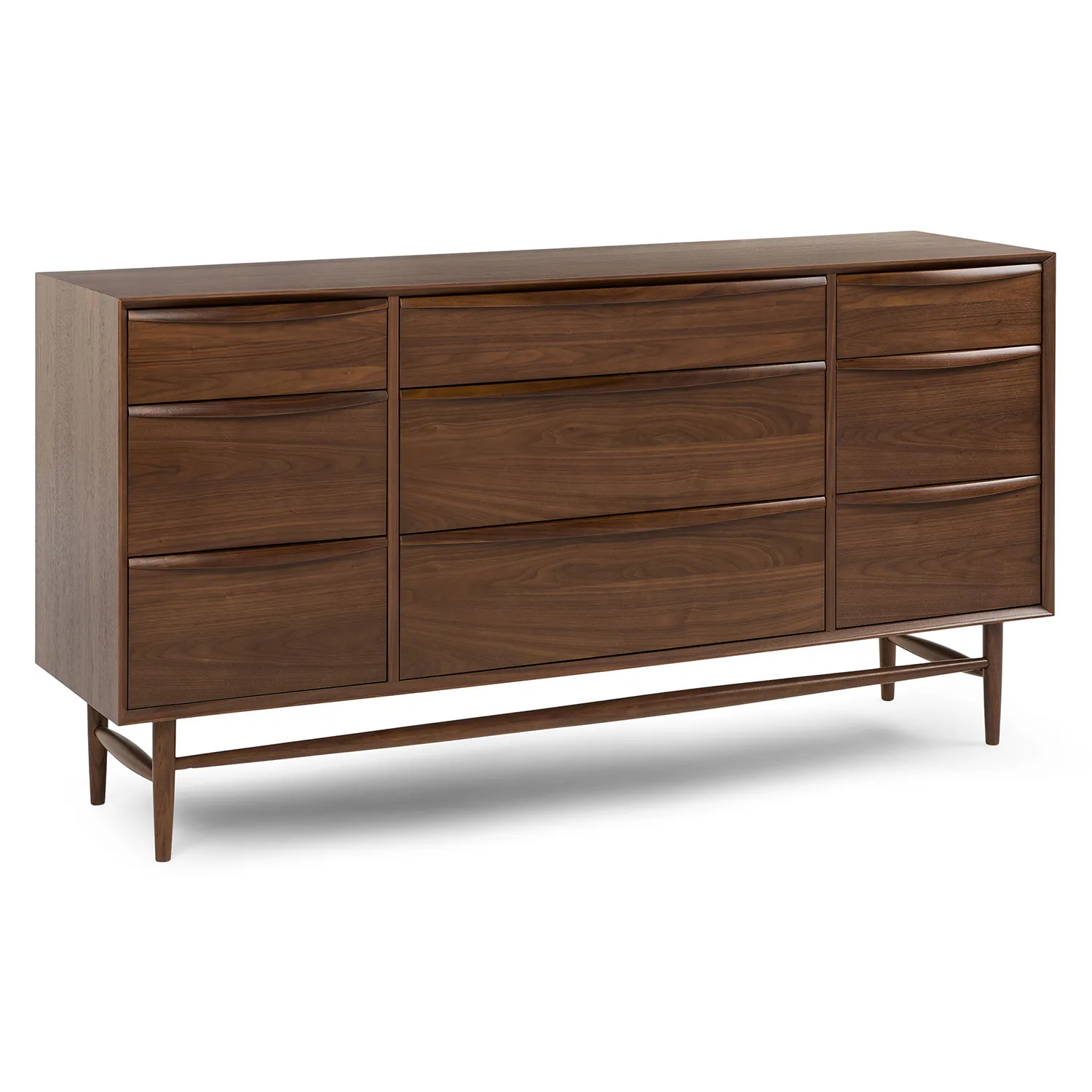 Lenia 9-Drawer Triple Dresser - Walnut - Image 3