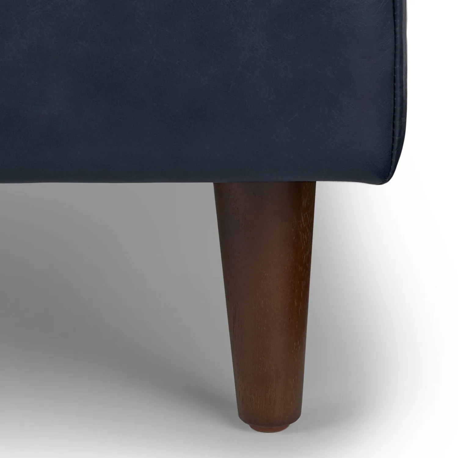Sven 56_ Tufted Leather Bench - Oxford Blue - Image 3