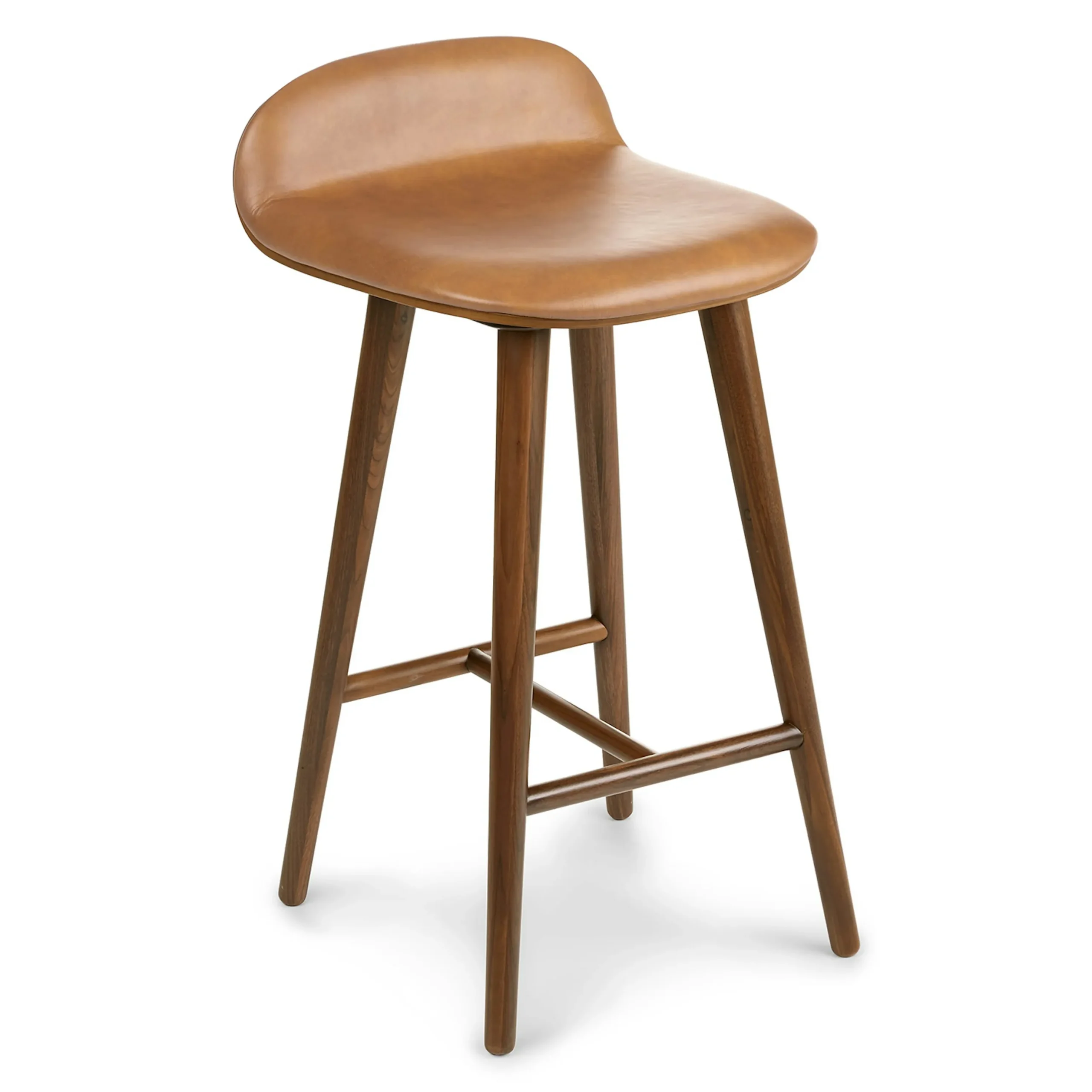 Sede Leather Counter Stool - Walnut and Toscana Tan - Image 3
