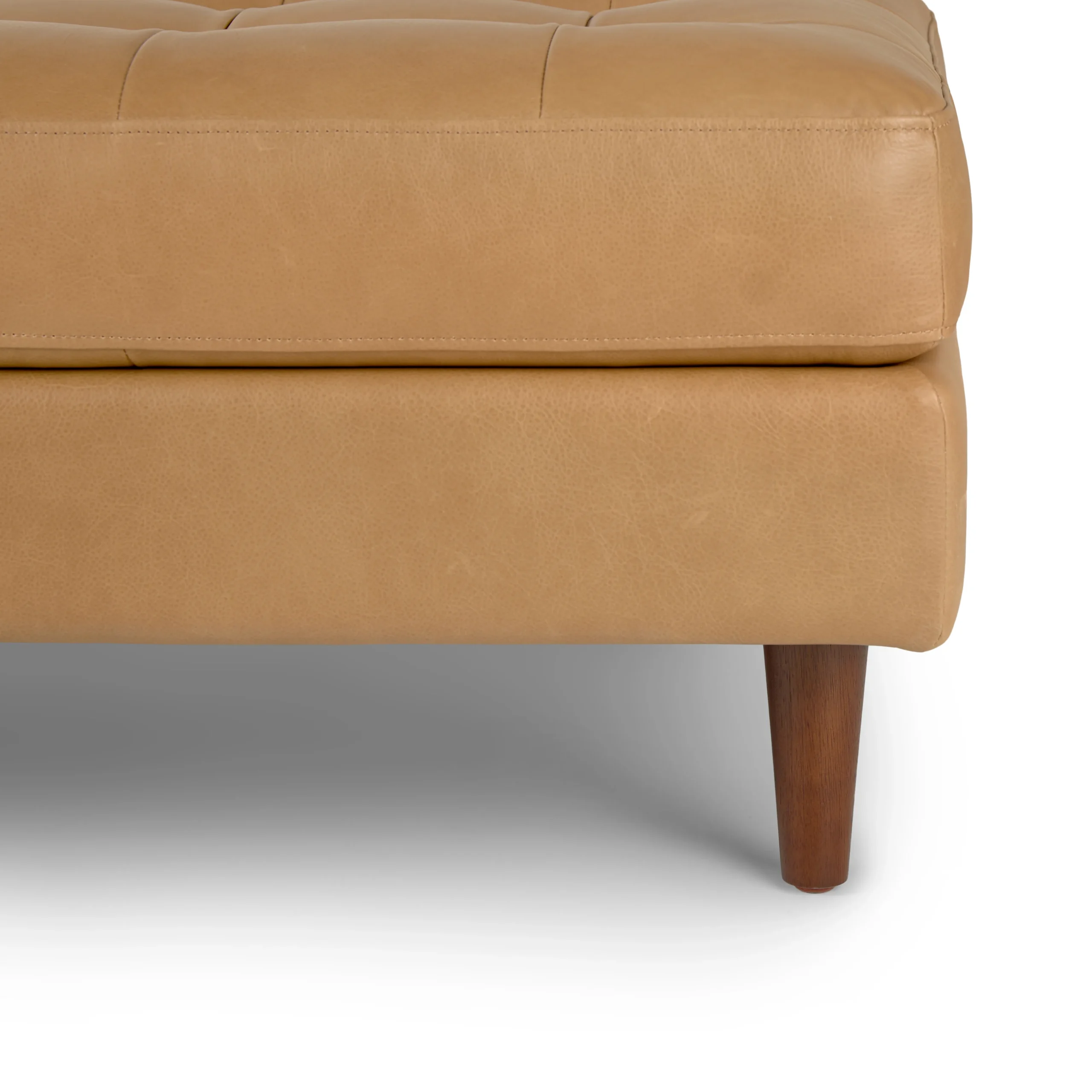 Sven 56_ Tufted Leather Bench - Charme Tan - Image 3