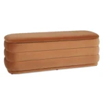 Rolph 55.5_ Velvet Storage Bench - Plush Pacific Rust