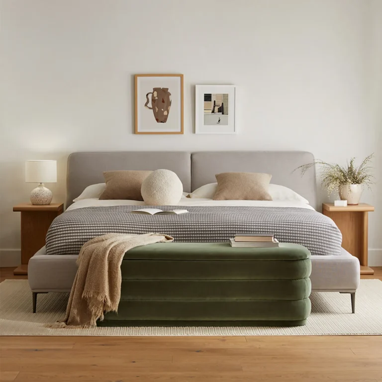 Rolph 55.5_ Velvet Storage Bench - Plush Pacific Green
