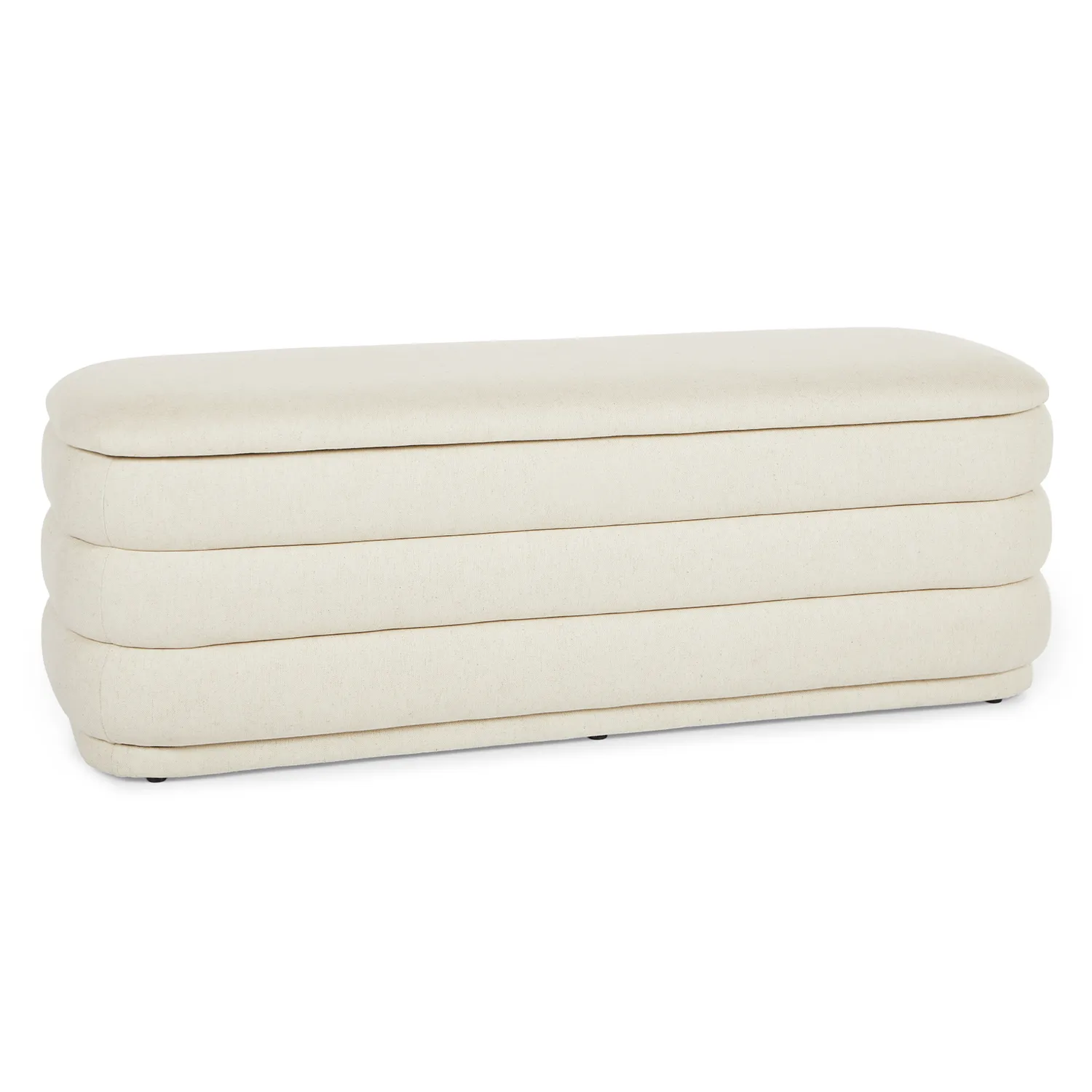 Rolph 55.5_ Storage Bench - Sand Ivory - Image 3
