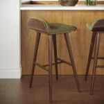 Sede Counter Stool - Walnut and Olio Green
