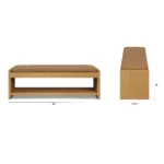 Cassie 56_ Leather Bench - Natural Oak and Charme Tan