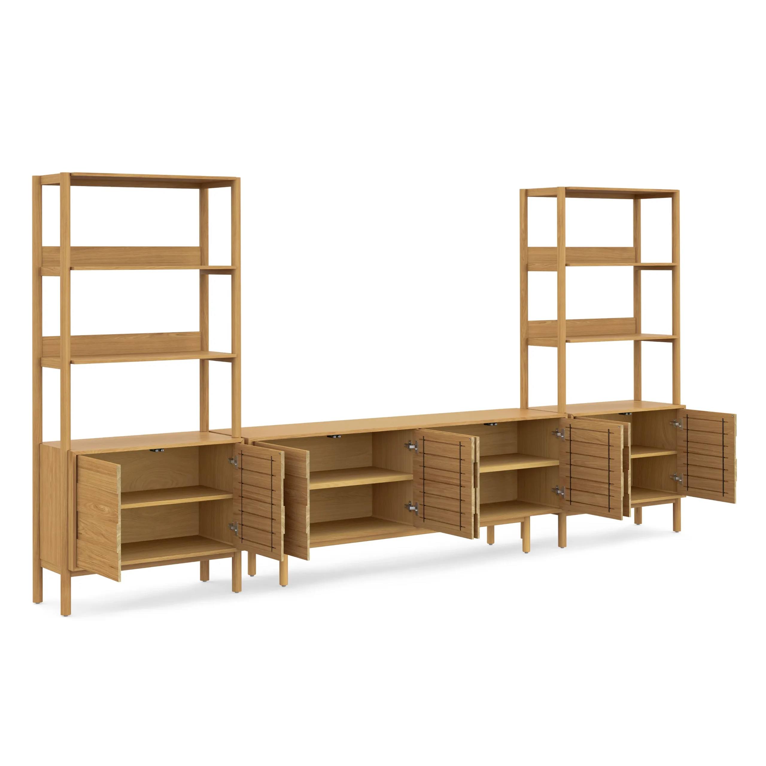 Merto 138_ Media Storage Set - Natural Oak - Image 3