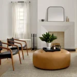 Timpani 41_ Leather Ottoman - Charme Tan