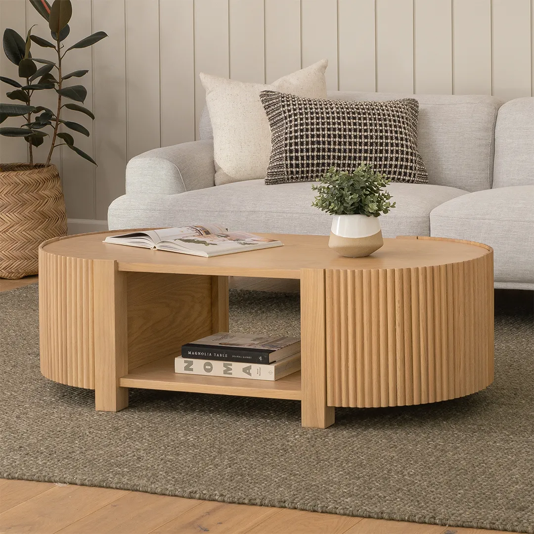 Fortra 50.5_ Storage Coffee Table - White Oak - Image 2