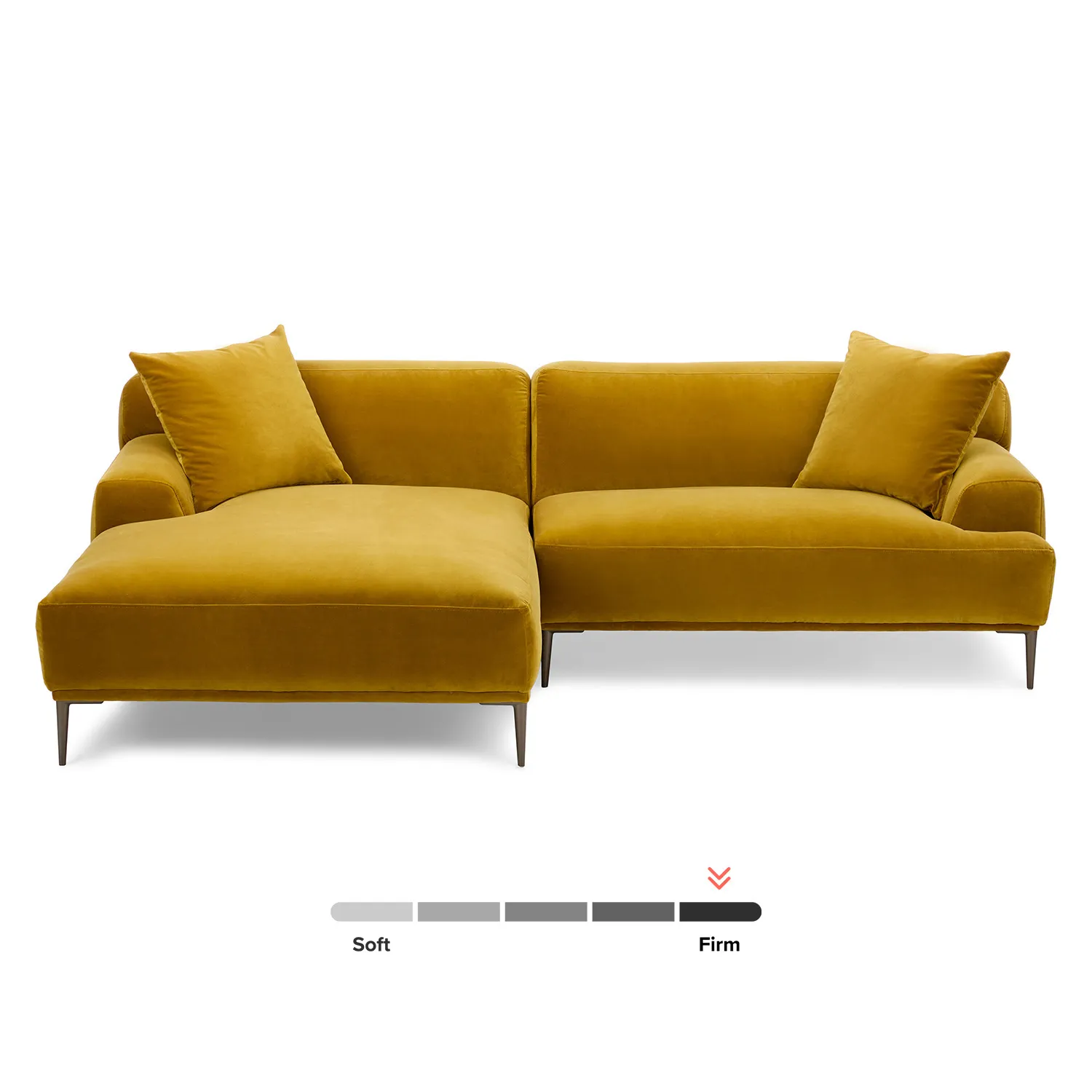 Abisko 94.5_ Velvet Left Sectional - Plush Yarrow Gold - Image 3