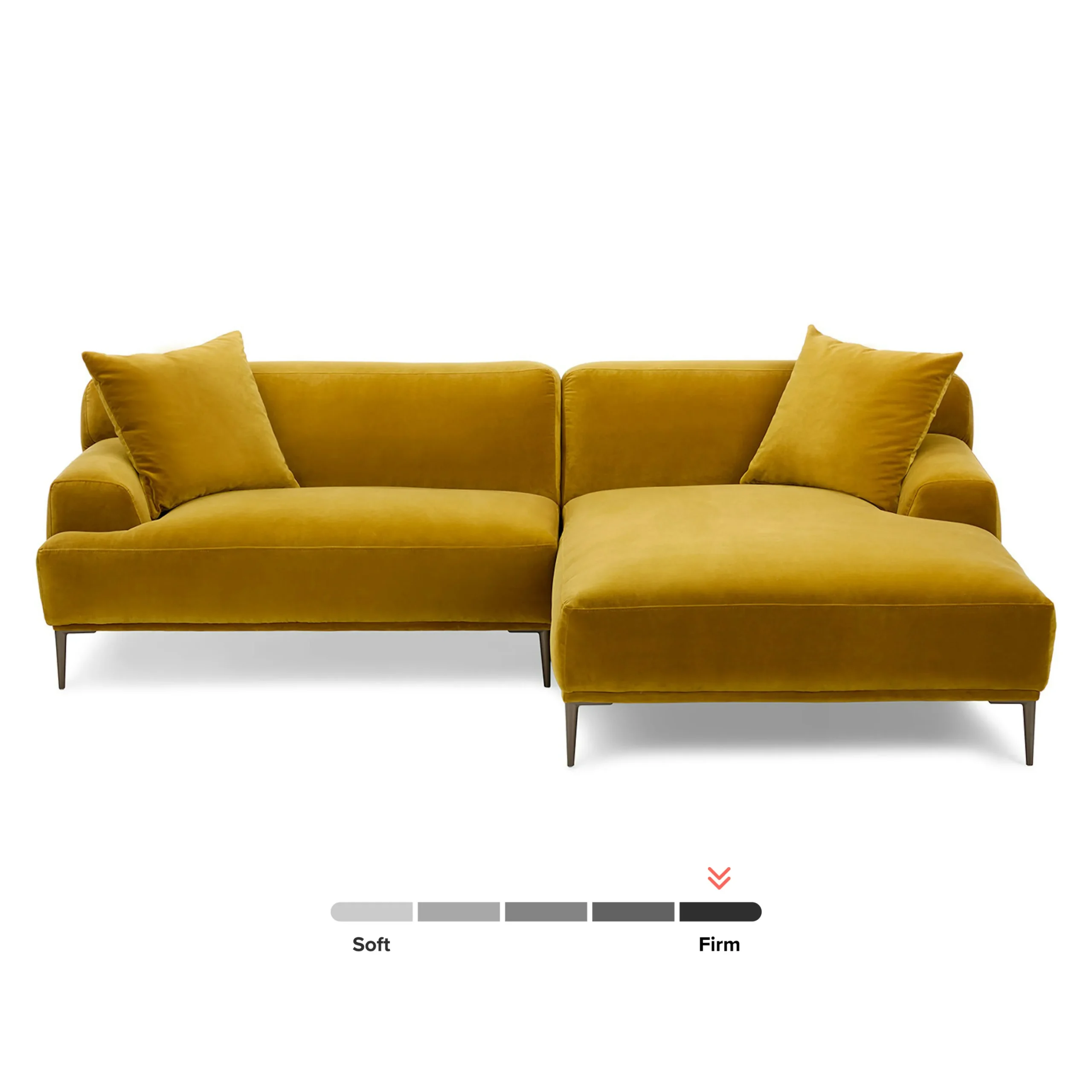 Abisko 94.5_ Velvet Right Sectional - Plush Yarrow Gold - Image 3