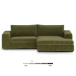 Beta 98_ Modular Right Chaise Sectional - Cypress Green