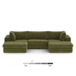 Beta 129.5_ Modular U Sectional - Cypress Green
