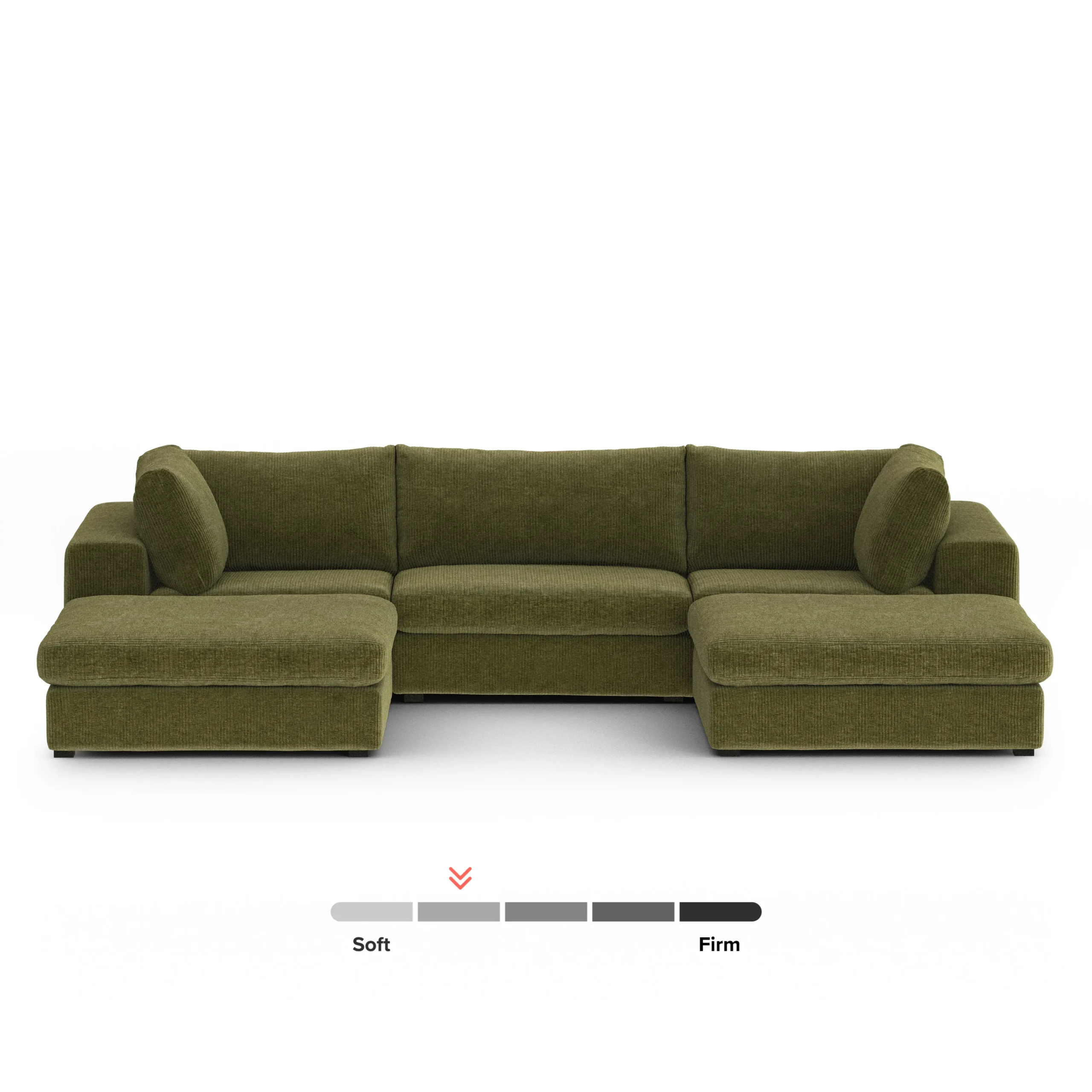 Beta 129.5_ Modular U Sectional - Cypress Green - Image 3