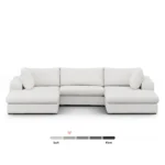 Beta 129.5_ Modular U Sectional - Quartz White