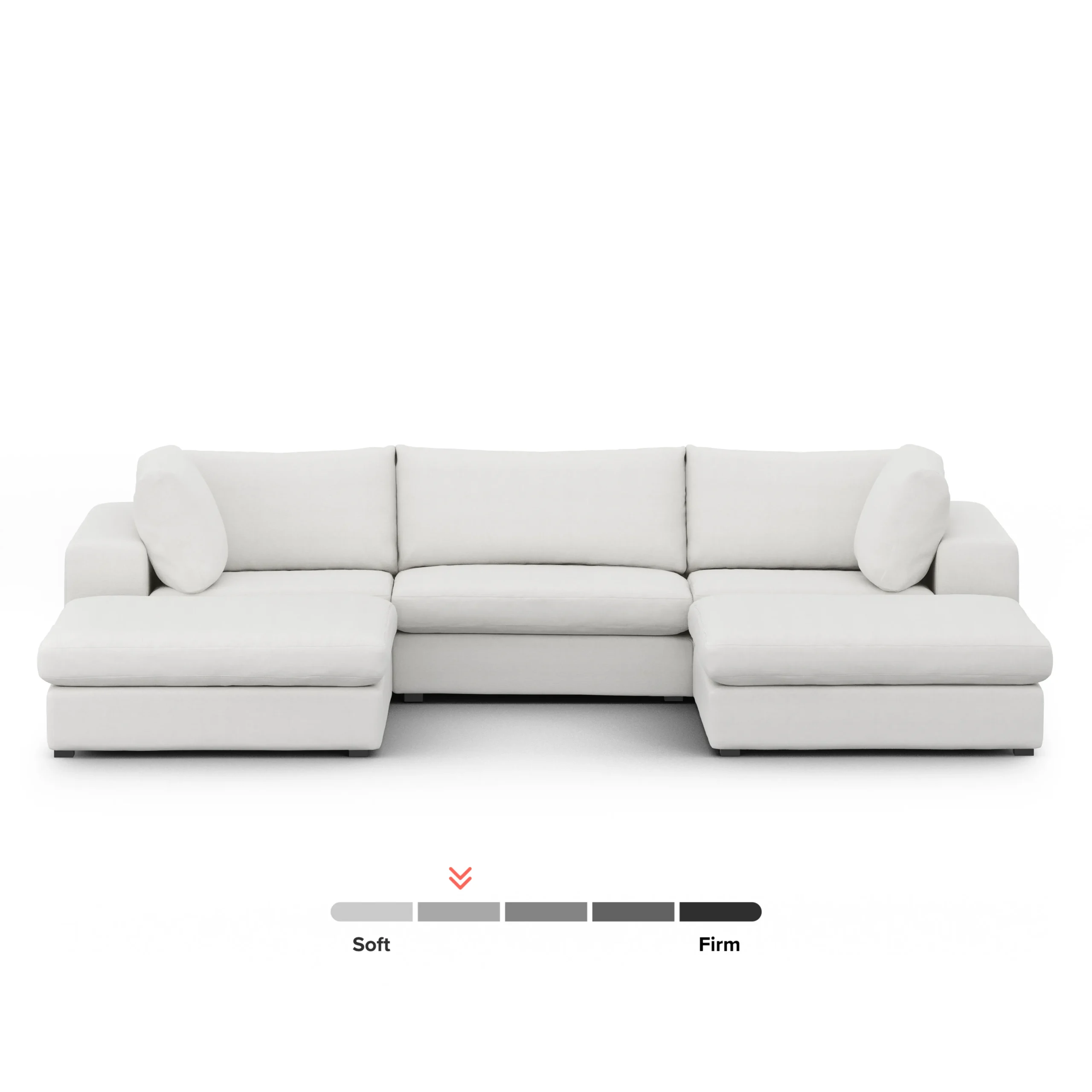 Beta 129.5_ Modular U Sectional - Quartz White - Image 3