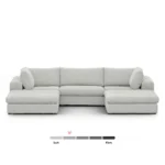 Beta 129.5_ Modular U Sectional - Welsh Gray