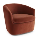 Turoy 32.5_ Velvet Swivel Lounge Chair - Hale Rust