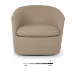 Turoy 32.5_ Swivel Lounge Chair - Lunaria Sandstone Bouclé