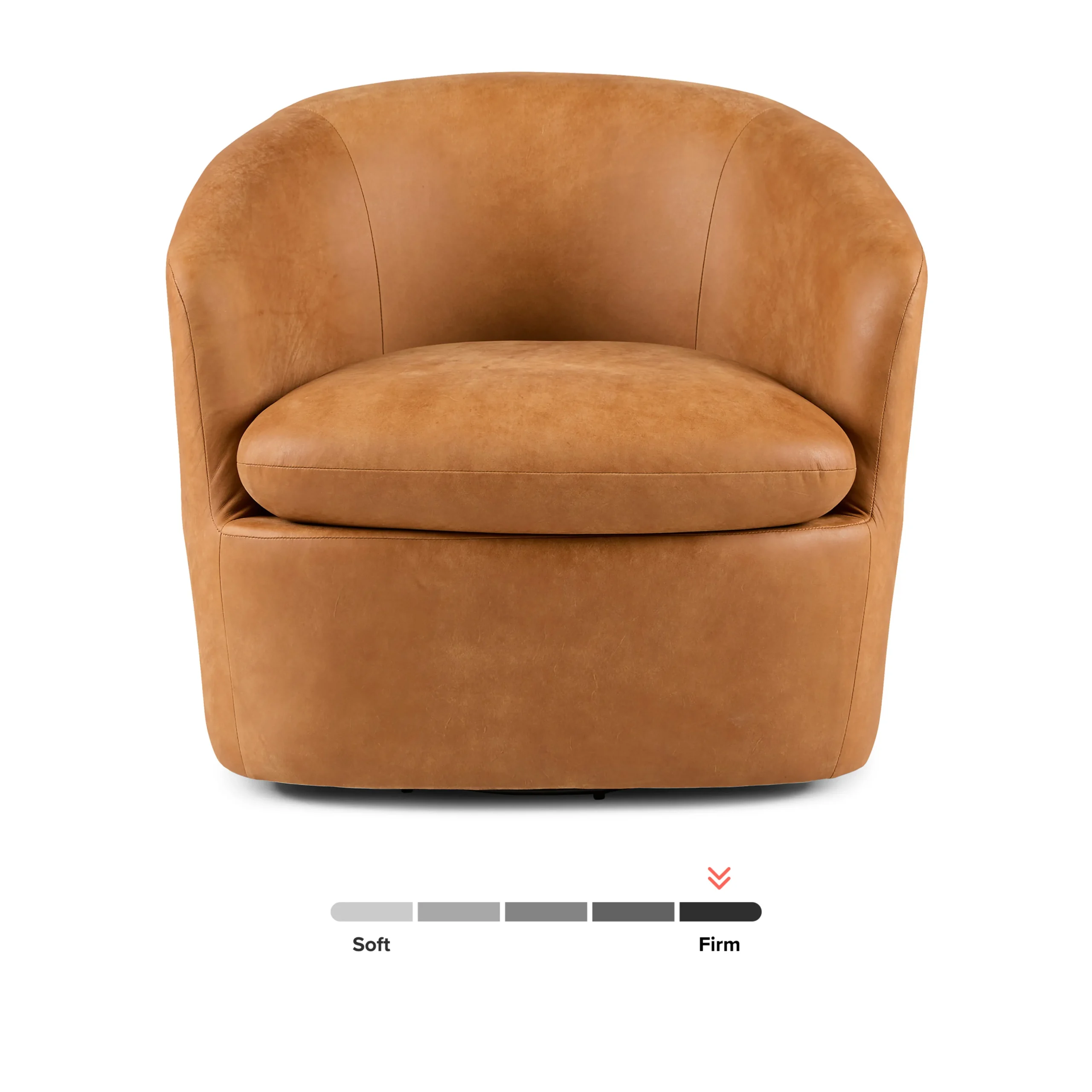 Turoy 32.5_ Leather Swivel Lounge Chair - Rawhide Tan - Image 7