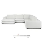 Beta 133.5_ Left Modular Conversational Sectional - Quartz White